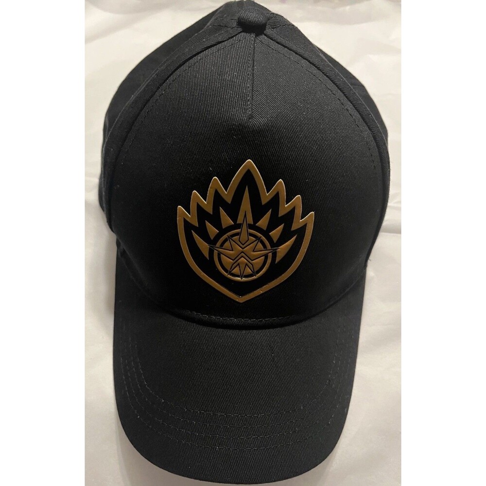 Marvel Studios Guardians of the Galaxy Vol 3 Snapback Hat Black Gold Crest RDP